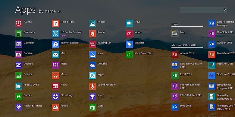 All Apps Windows 8.1