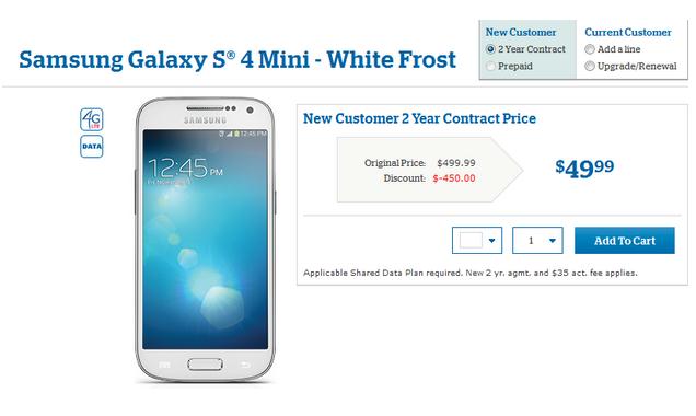 Harga Samsung Galaxy S4 Mini Dibanderol $49.99 di U.S. Cellular