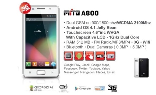 Mito-A800 harga dan spesifkiasi