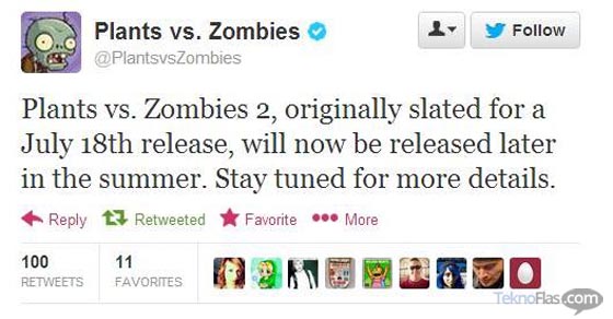 Plants vs Zombies 2 Batal Rilis 18 Juli Mendatang