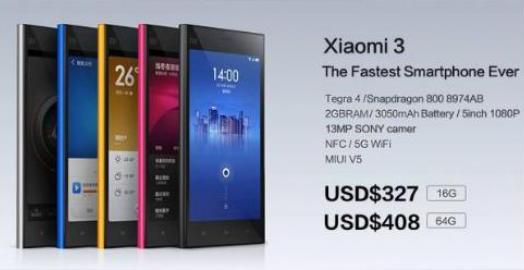 Harga Xiaomi Mi3 Dibanderol 3,6 Juta