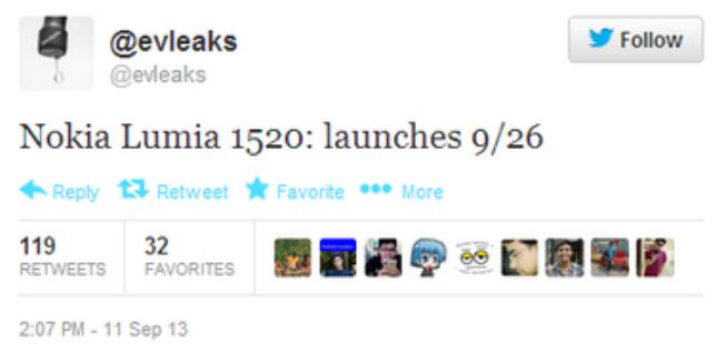Nokia Lumia 1520 Diperkenalkan 26 September 2013