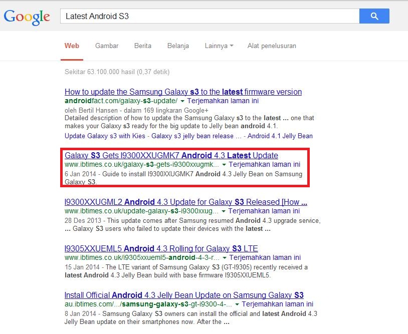 Latest Android S3