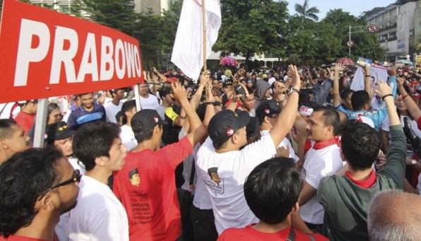 Jelang Sidang Putusan MK, Massa Prabowo-Hatta Padati Bundaran HI