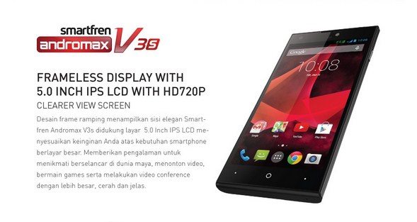 Harga Rp 1,9 Jutaan, Smartfren Andromax V3s Mulai dijual Akhir Bulan September 2014