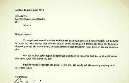 Surat Lamaran Gaul