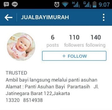 foto akun instagram jual bayi murah