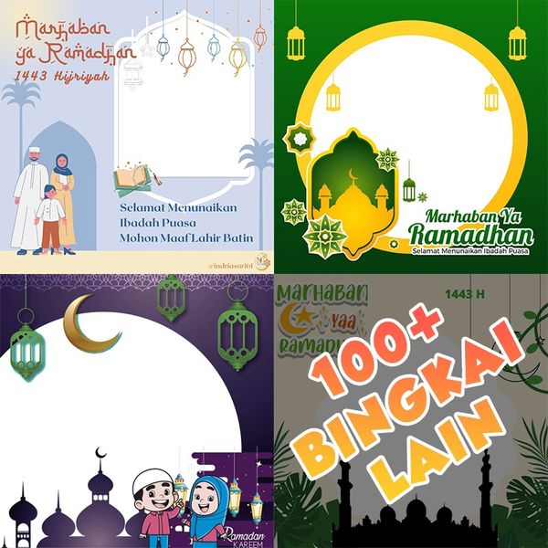 100+ Twibbon Hari Raya Idul Fitri Tidak Perlu Jago Graphic Design Vector 4